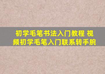 初学毛笔书法入门教程 视频初学毛笔入门联系转手腕